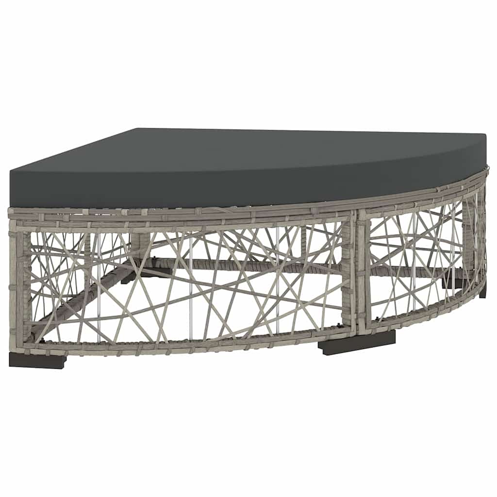 6 részes szürke polyrattan kerti ülőgarnitúra párnákkal 7