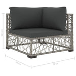 6 részes szürke polyrattan kerti ülőgarnitúra párnákkal 8
