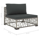 6 részes szürke polyrattan kerti ülőgarnitúra párnákkal 9