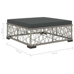6 részes szürke polyrattan kerti ülőgarnitúra párnákkal 10