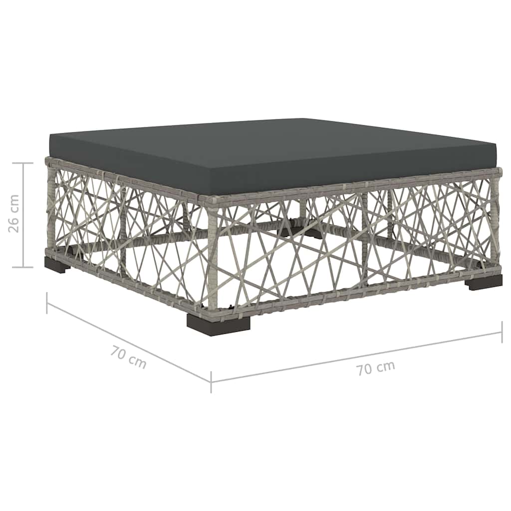 6 részes szürke polyrattan kerti ülőgarnitúra párnákkal 10