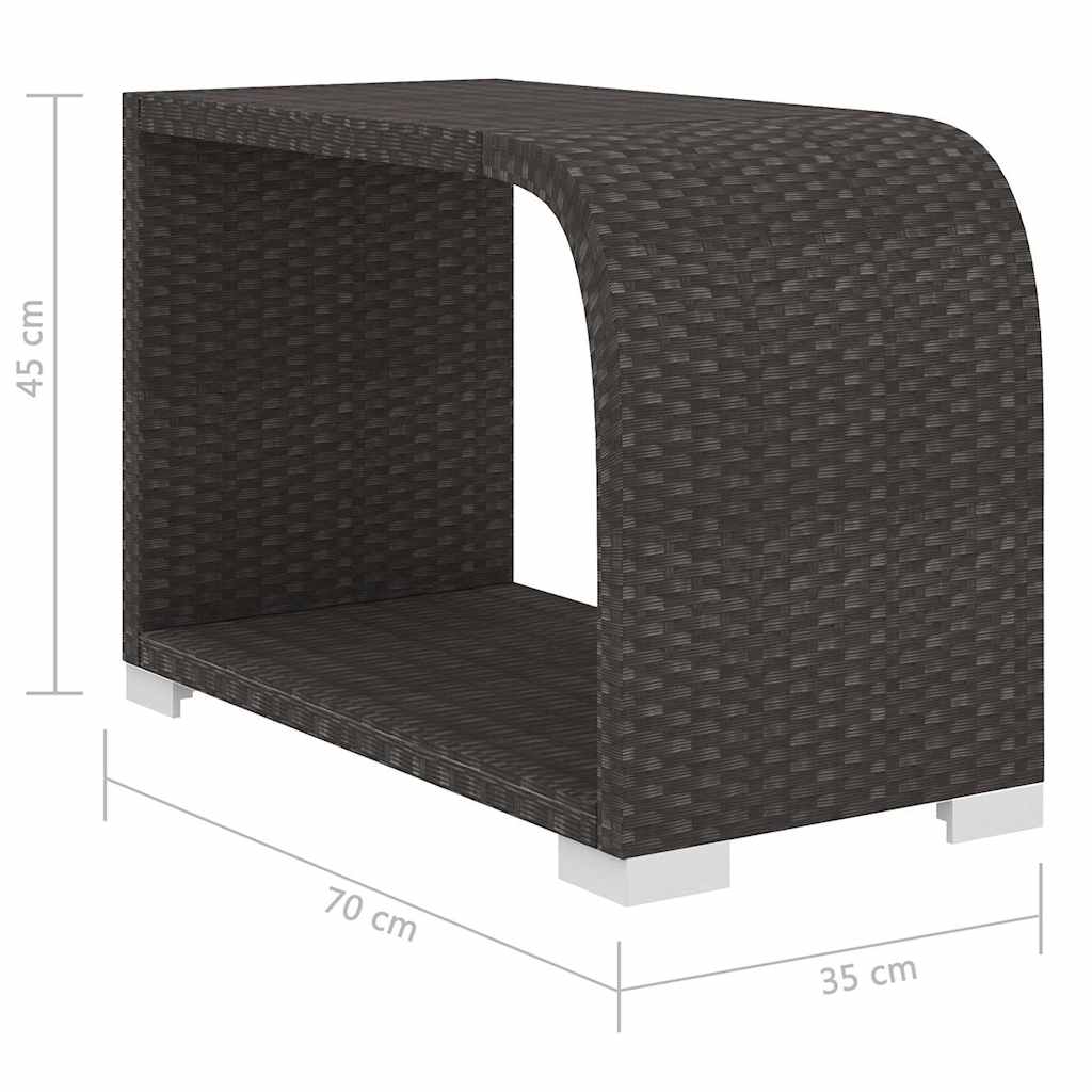 11-részes fekete polyrattan kerti bútorszett párnákkal 13