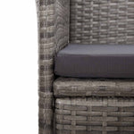 2 db szürke dönthető háttámlás polyrattan kerti szék párnával 8