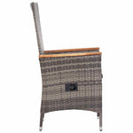 2 db szürke polyrattan kültéri szék párnával 6