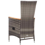 2 db szürke polyrattan kültéri szék párnával 8