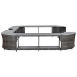 Szürke négyszög alakú polyrattan pezsgőfürdőkeret 268x268x55 cm 4