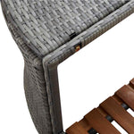 Szürke négyszög alakú polyrattan pezsgőfürdőkeret 268x268x55 cm 5