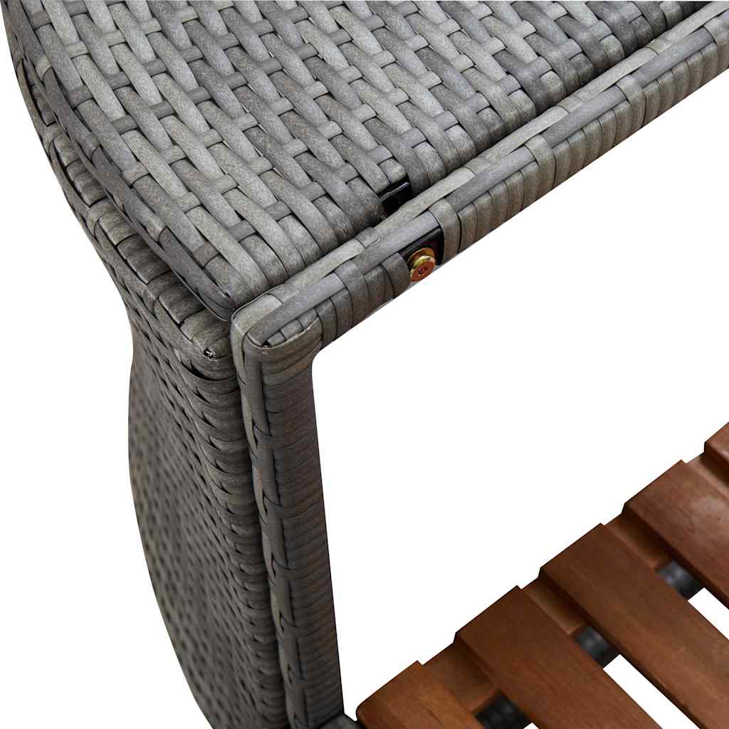 Szürke négyszög alakú polyrattan pezsgőfürdőkeret 268x268x55 cm 5