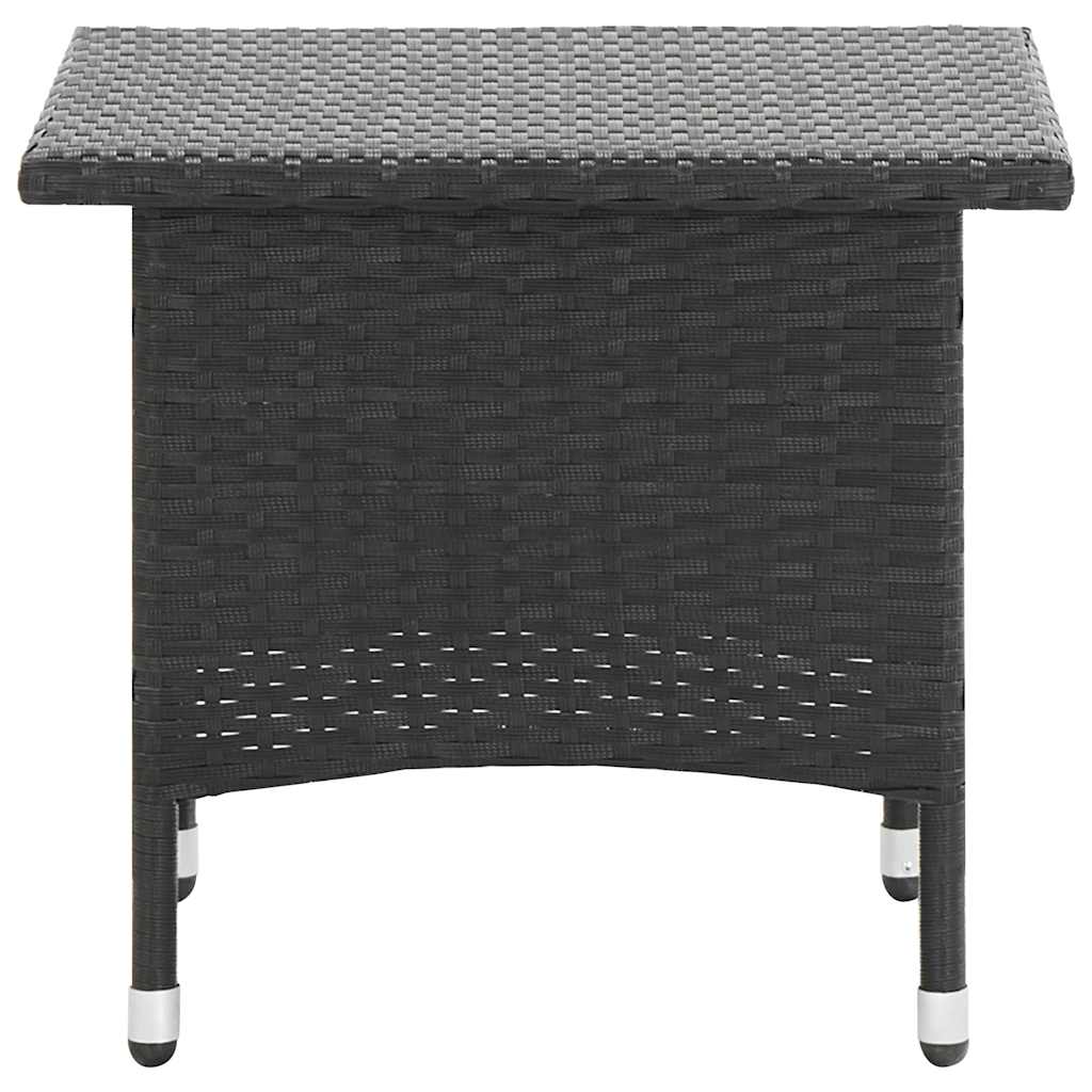 Fekete polyrattan teázóasztal 50 x 50 x 47 cm 2