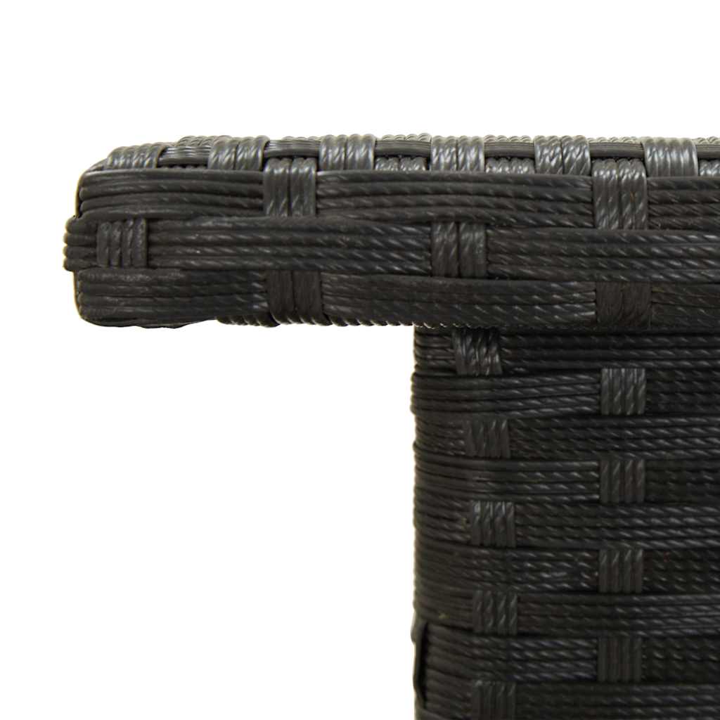 Fekete polyrattan teázóasztal 50 x 50 x 47 cm 3