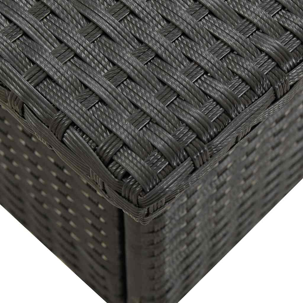 Fekete polyrattan teázóasztal 50 x 50 x 47 cm 4