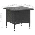 Fekete polyrattan teázóasztal 50 x 50 x 47 cm 5