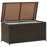 Barna polyrattan kerti tárolóláda 100 x 50 x 50 cm 3