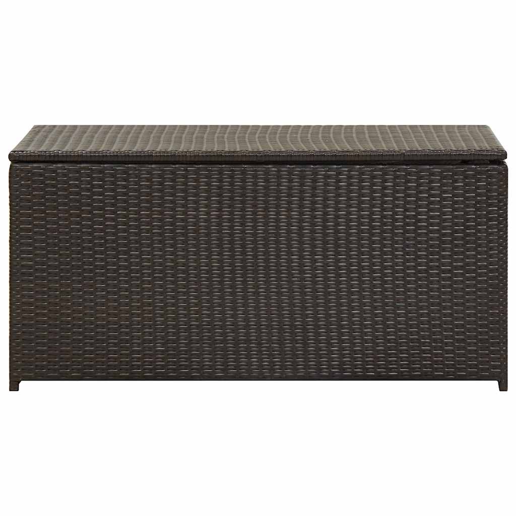Barna polyrattan kerti tárolóláda 100 x 50 x 50 cm 4