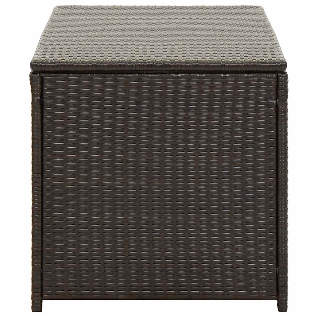 Barna polyrattan kerti tárolóláda 100 x 50 x 50 cm 5