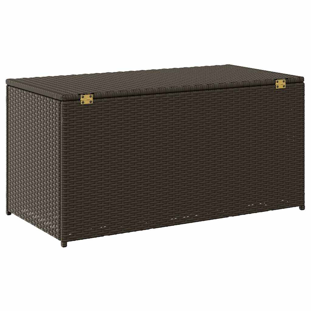 Barna polyrattan kerti tárolóláda 100 x 50 x 50 cm 6