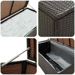 Barna polyrattan kerti tárolóláda 100 x 50 x 50 cm 7