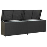 Fekete polyrattan kerti tárolóláda 200 x 50 x 60 cm 3
