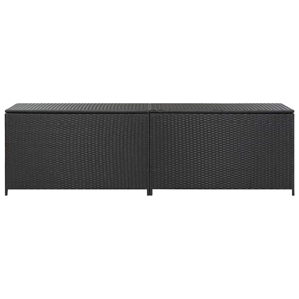 Fekete polyrattan kerti tárolóláda 200 x 50 x 60 cm 4