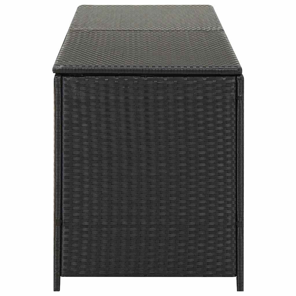 Fekete polyrattan kerti tárolóláda 200 x 50 x 60 cm 5