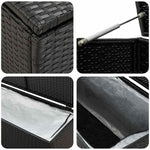 Fekete polyrattan kerti tárolóláda 200 x 50 x 60 cm 7