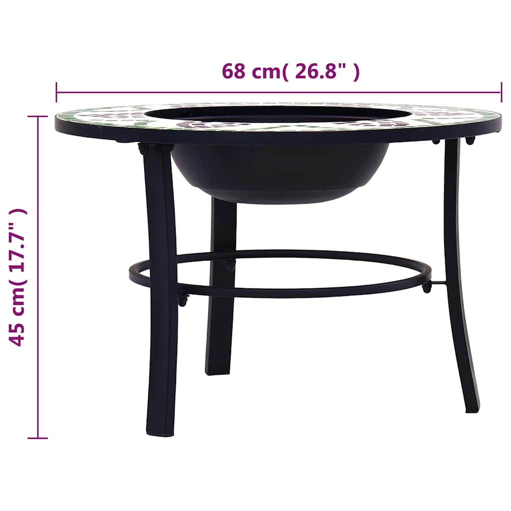 Zöld kerámia mozaik tűztál 68 cm 9