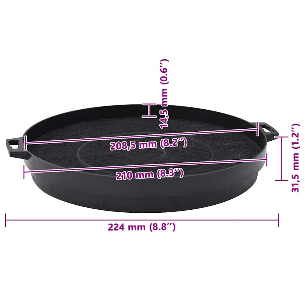 2 db szénszűrő szagelszívóhoz 210 mm 7