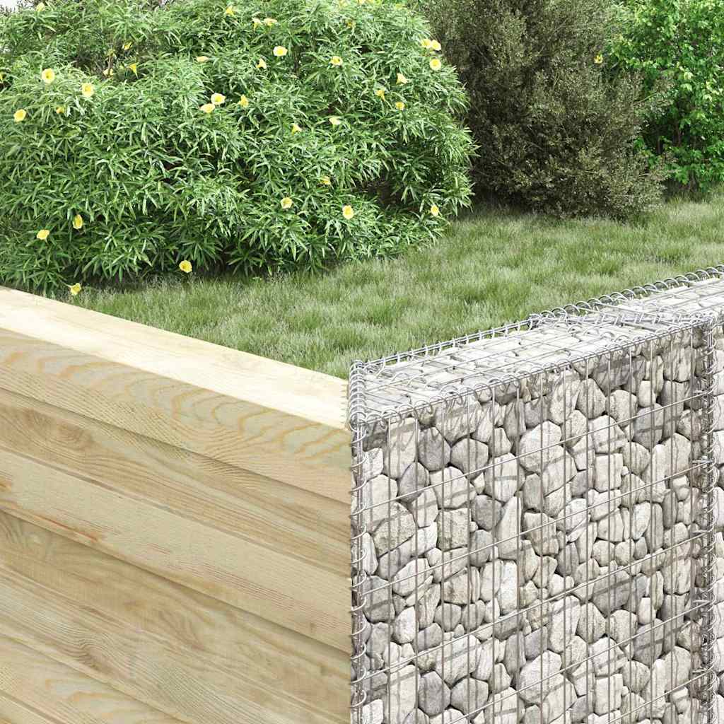 Trapéz alakú horganyzott acél gabion magaságyás 80x20x100 cm 4