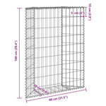 Trapéz alakú horganyzott acél gabion magaságyás 80x20x100 cm 10