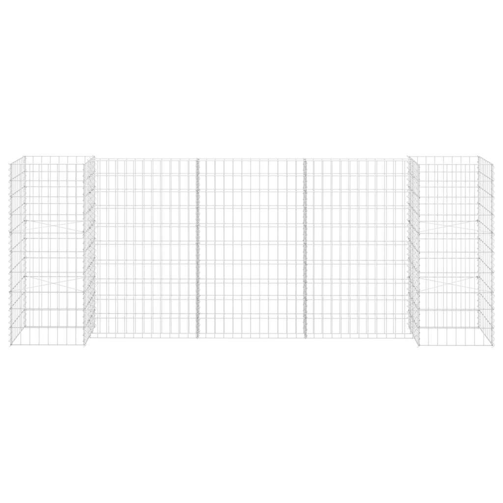 H alakú acéldrót virágtartó gabion 260 x 40 x 100 cm 3