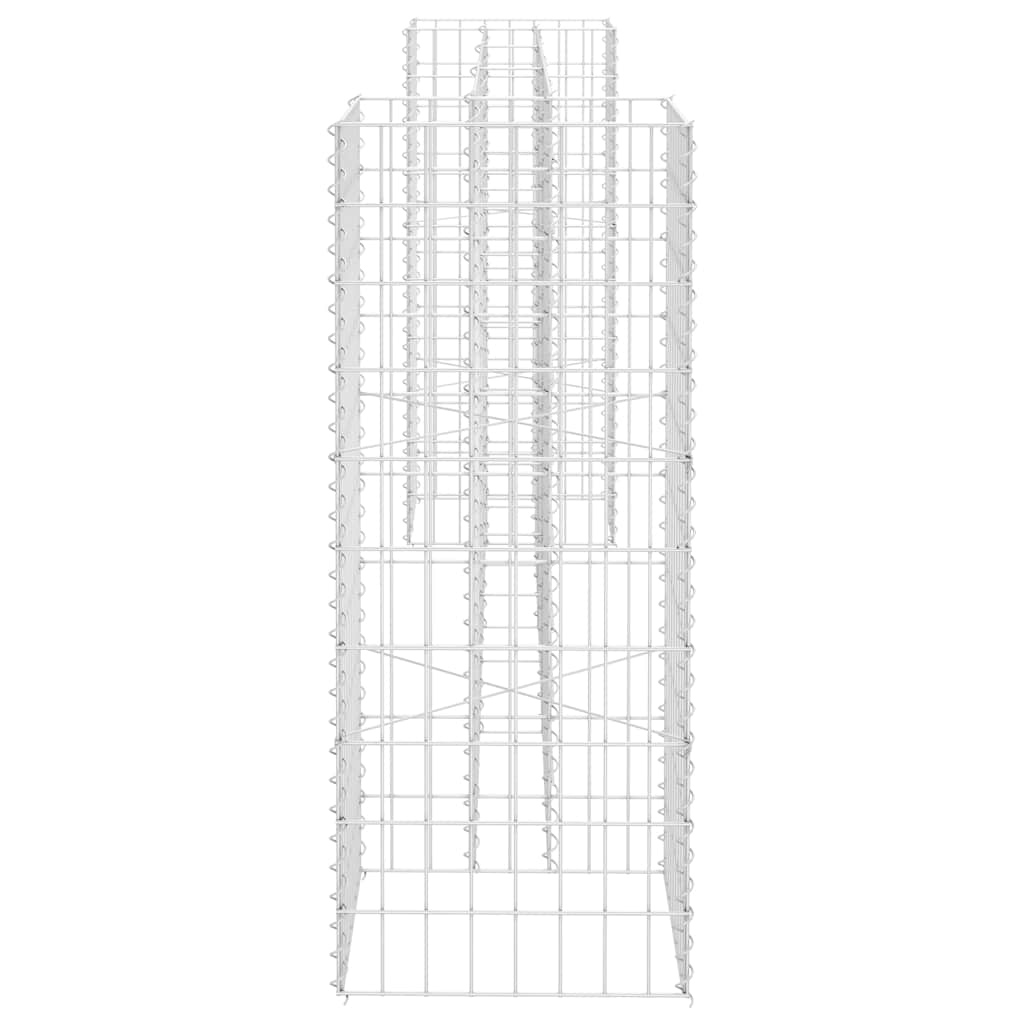 H alakú acéldrót virágtartó gabion 260 x 40 x 100 cm 4