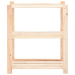 3-szintes tömör fenyőfa tárolóállvány 150 kg 80 x 38 x 90 cm 3