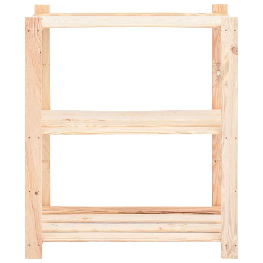 3-szintes tömör fenyőfa tárolóállvány 150 kg 80 x 38 x 90 cm 3