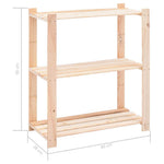 3-szintes tömör fenyőfa tárolóállvány 150 kg 80 x 38 x 90 cm 7