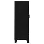 Ipari fekete irodai szekrény hálós ajtókkal 75 x 40 x 120 cm 5