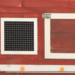 Piros és fehér tömör fenyő nyúlketrec 140 x 63 x 120 cm 6