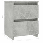 2 db betonszürke szerelt fa éjjeliszekrény 30 x 30 x 40 cm 6