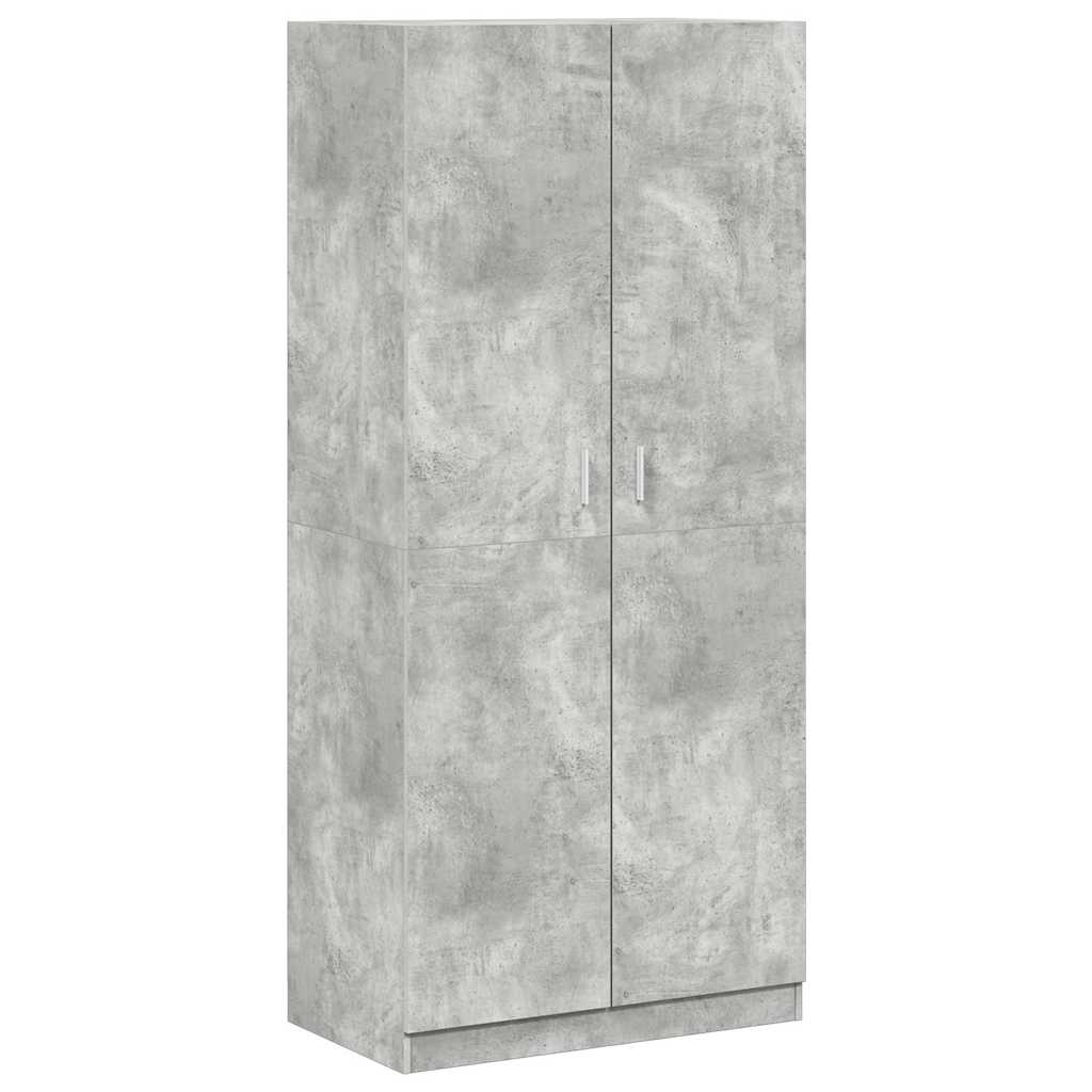 Betonszürke szerelt fa ruhásszekrény 90 x 52 x 200 cm 2