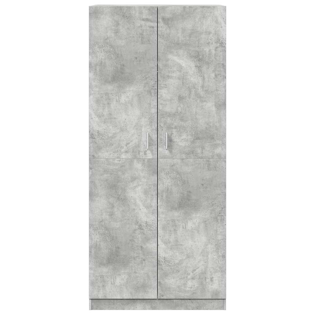 Betonszürke szerelt fa ruhásszekrény 90 x 52 x 200 cm 5