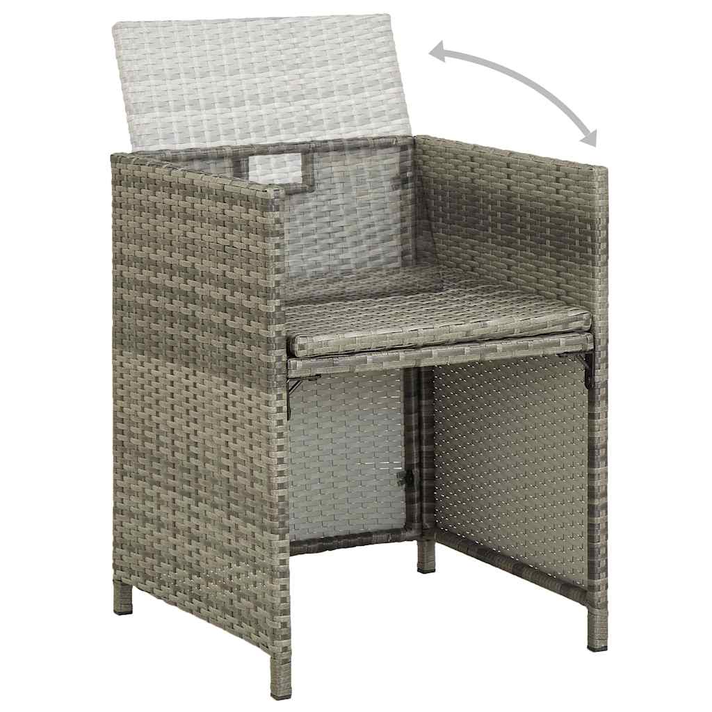 13 részes bézs polyrattan kültéri étkezőszett párnákkal 15