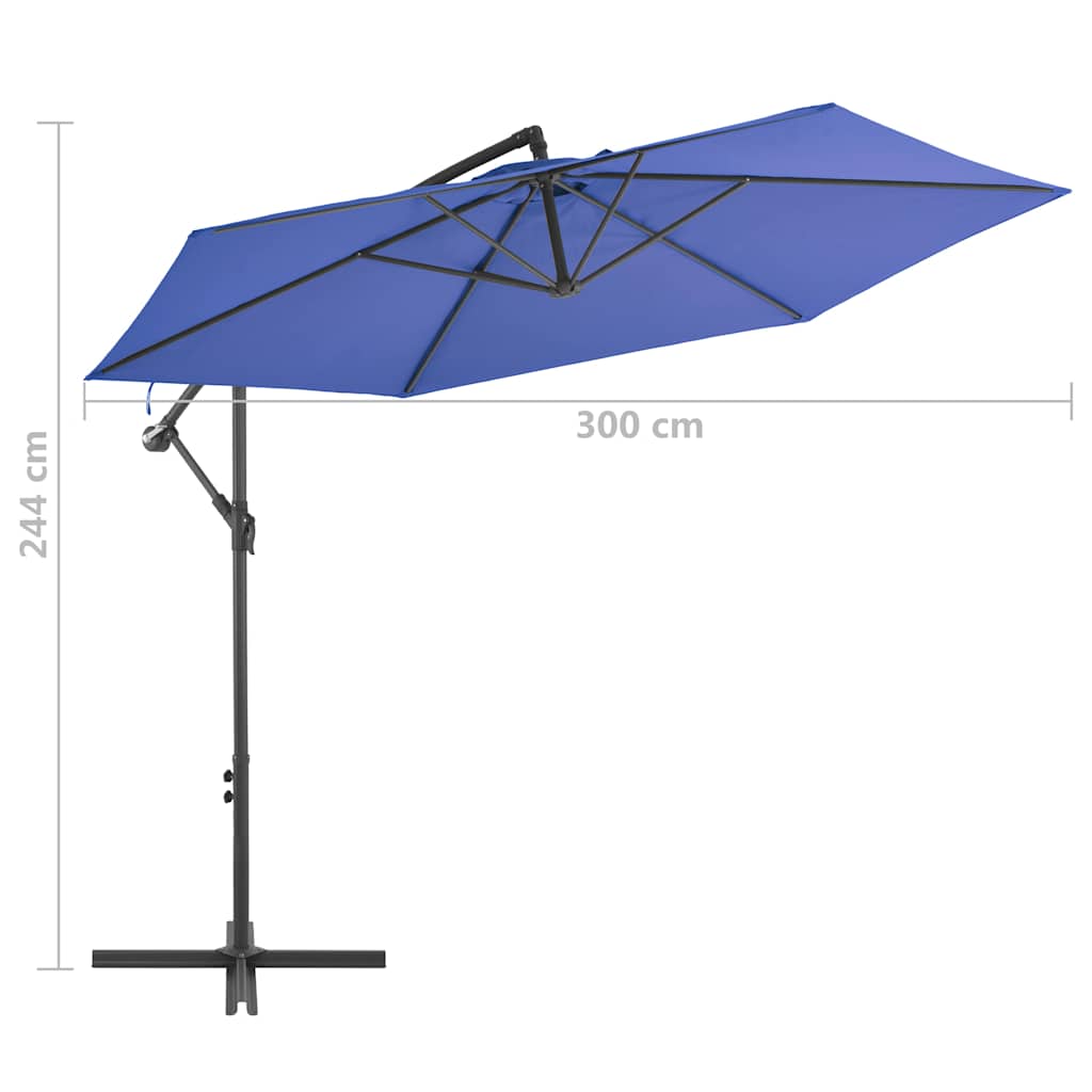 Kék konzolos napernyő alumíniumrúddal 300 cm 8