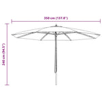 Fekete kültéri napernyő farúddal 350 cm 7