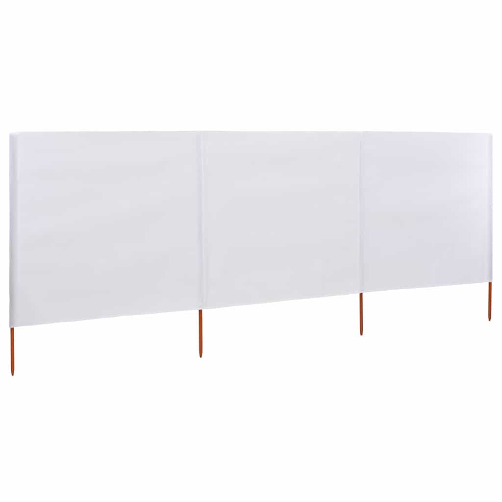 3 paneles homokfehér szövet szélfogó 400 x 80 cm 2