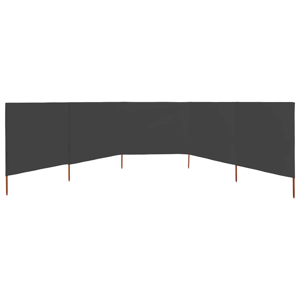 Antracitszürke szövet 5-paneles szélfogó 600 x 80 cm 3