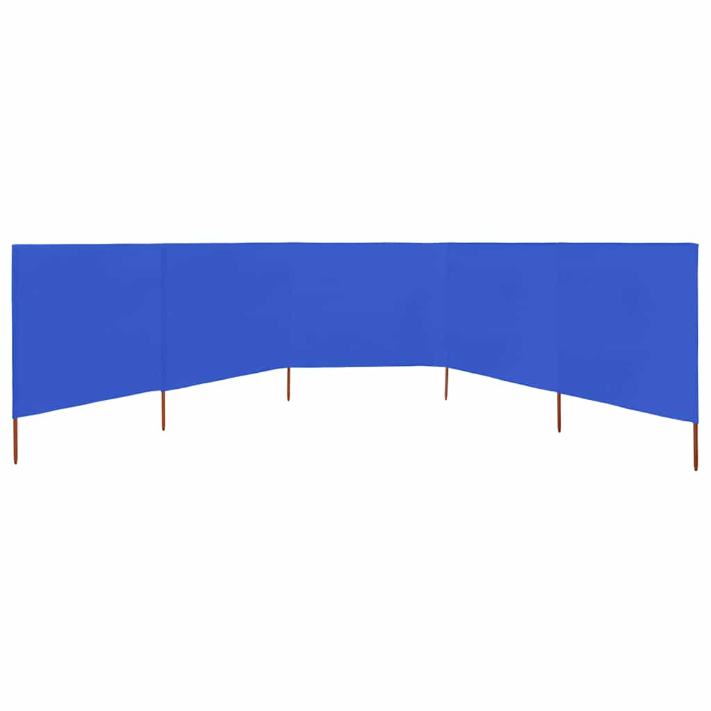 Azúrkék 5 paneles szövet szélfogó 600 x 120 cm 3