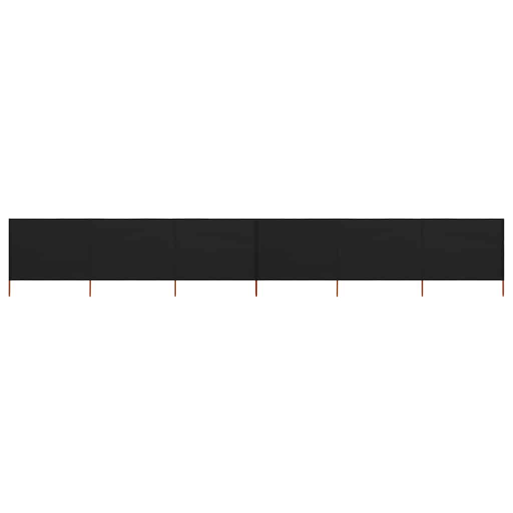 Fekete szövet 6-paneles szélfogó 800 x 120 cm