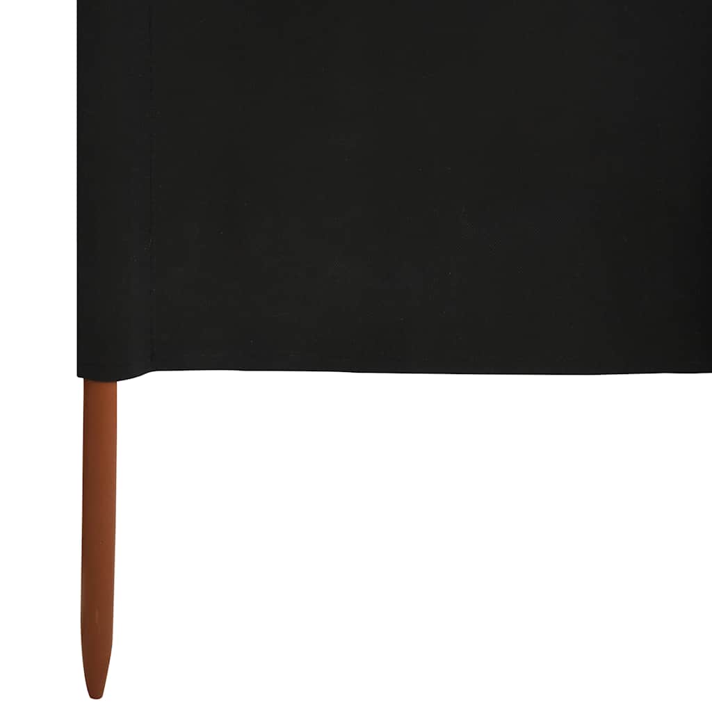 Fekete 9 paneles szövet szélfogó 1200 x 160 cm 5