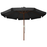 Antracitszürke kültéri napernyő farúddal 330 cm 2