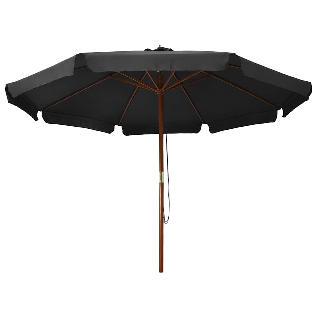 Antracitszürke kültéri napernyő farúddal 330 cm 2