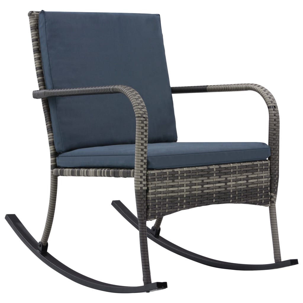 Antracitszürke polyrattan kerti hintaszék